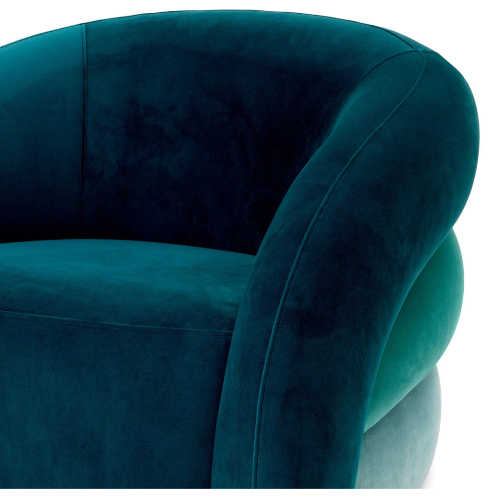 Curved Swivel Armchair | Eichholtz Novelle, Green