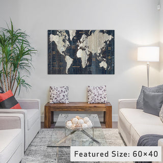 Old World Map Blue by Wild Apple Portfolio