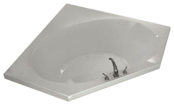 Venzi Luna 60"x60" Corner Air Jetted Bathtub With Center Drain By Atlantis