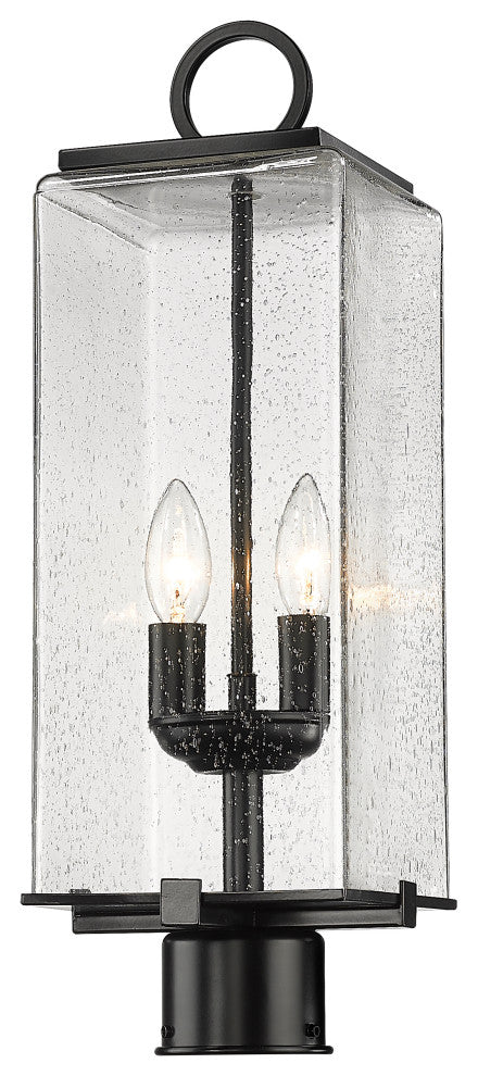 Zlite 592PHMR-BK 2-Light Outdoor Post Mount Fixture, Seedy