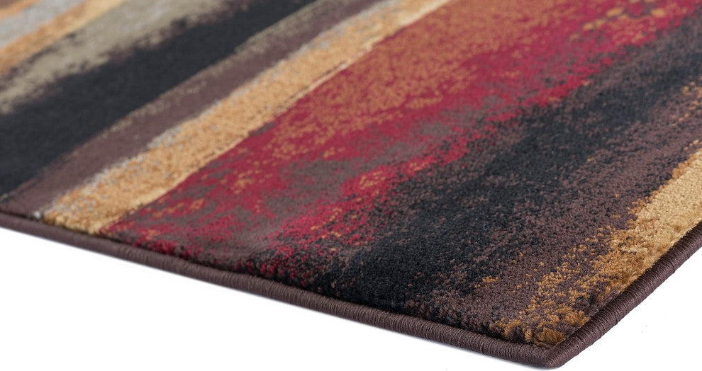 Dakota Contemporary Abstract Area Rug, Multi-Color, 6'7''x9'6''