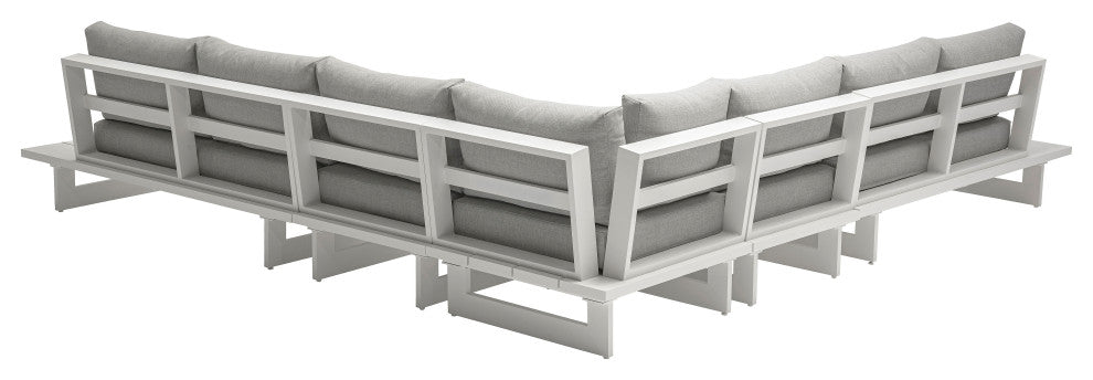 Maldives Grey Water Resistant Fabric Outdoor Patio Modular Sectional