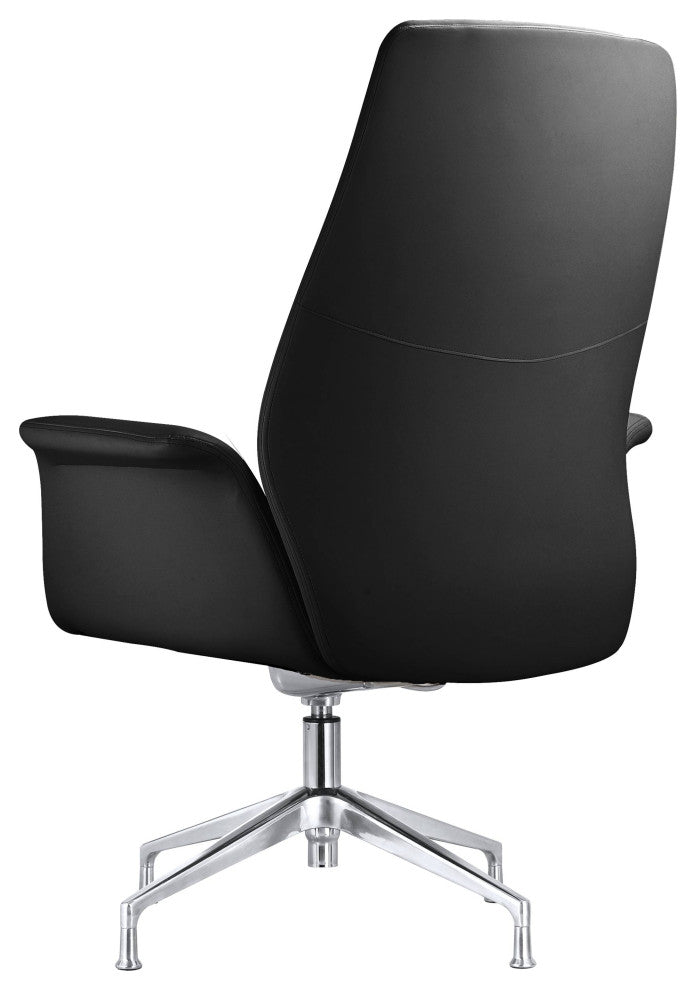 LeisureMod Summit Modern Office Chair With Adjustable Height and Swivel, Black