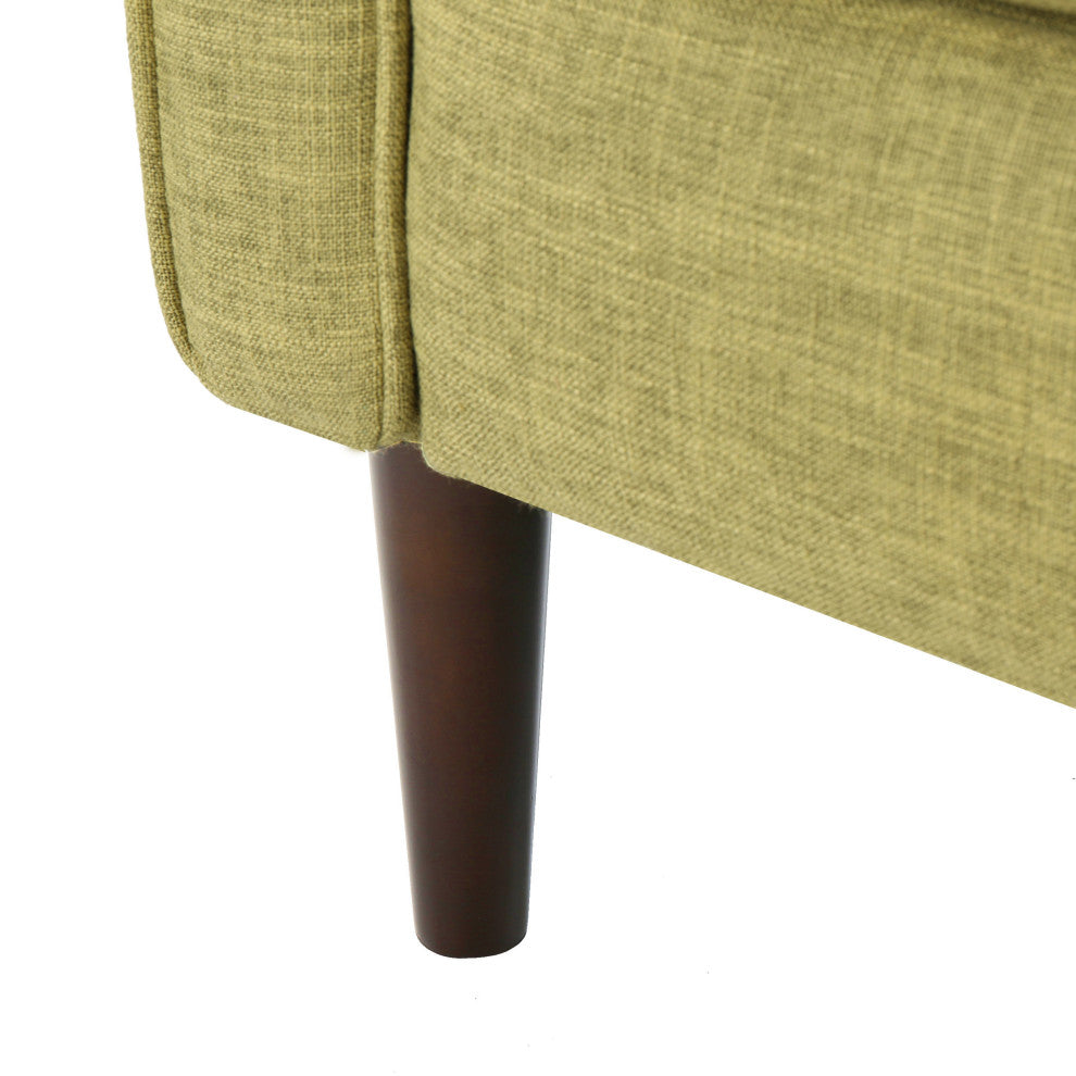 Mason Mid-Century Modern Button Tufted Fabric Recliner, Fabric/Muted Green, Set of 2