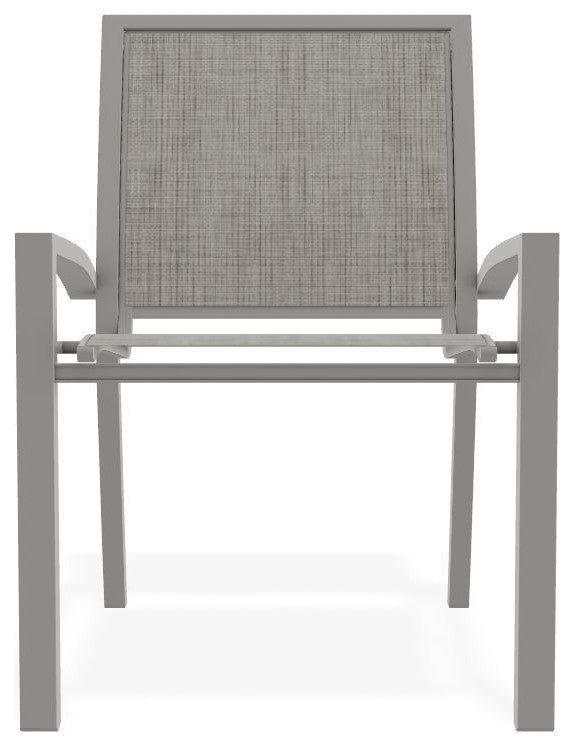Kendall Sling Stackable Outdoor Dining Chair, Smoke/Warm Gray
