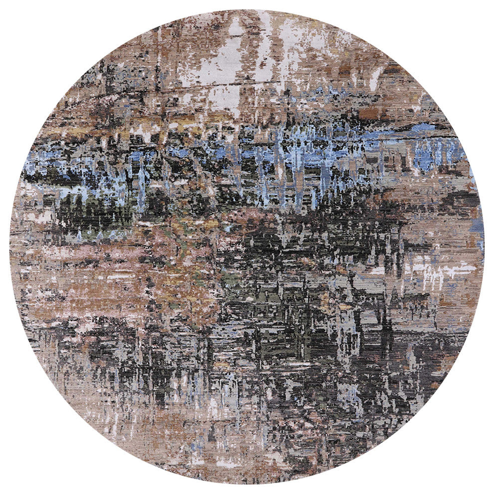 Ahgly Company Indoor Round Mid-Century Modern Area Rugs, 8' Round