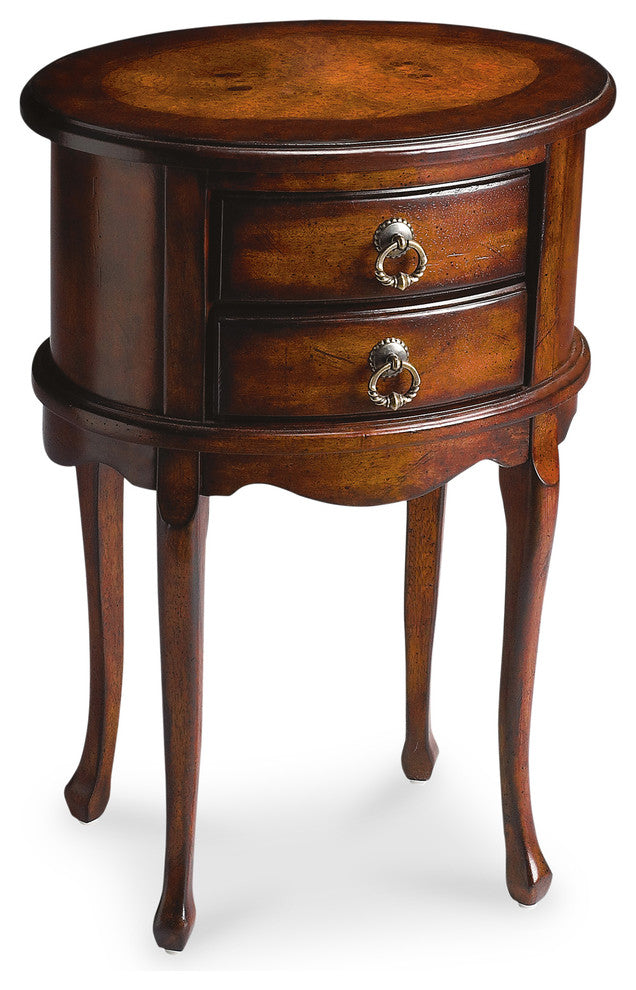 Whitley Oval Side Table, Dark Brown