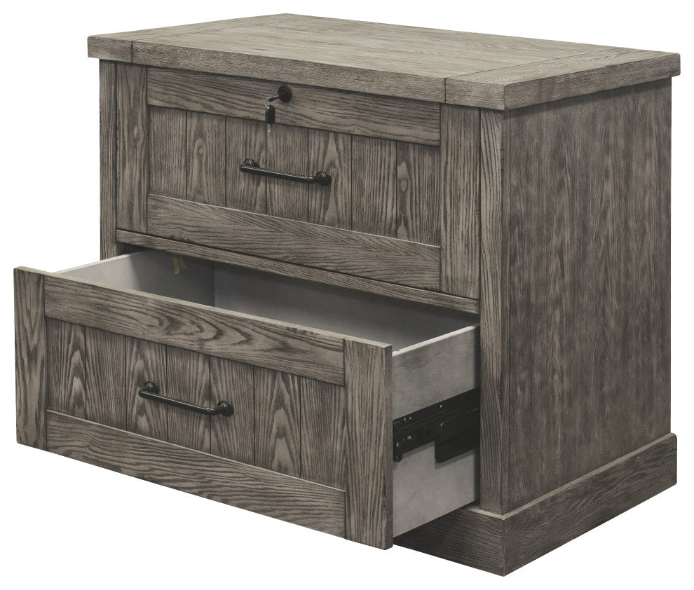 Lateral File With Locking Legal/Letter File Drawer, Fully Assembled, Gray