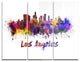 "Los Angeles Skyline" Glossy Metal Wall Art, 3 Panels, 36"x28"