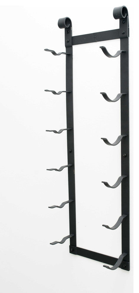 VintageView Le Rustique Wall Mounted Metal Wine Rack, Matte Black, 12 Bottles