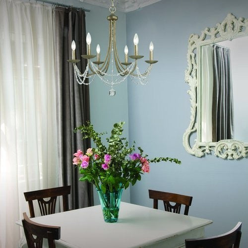 Golden Lighting Mirabella Golden Aura 6 Light Chandelier