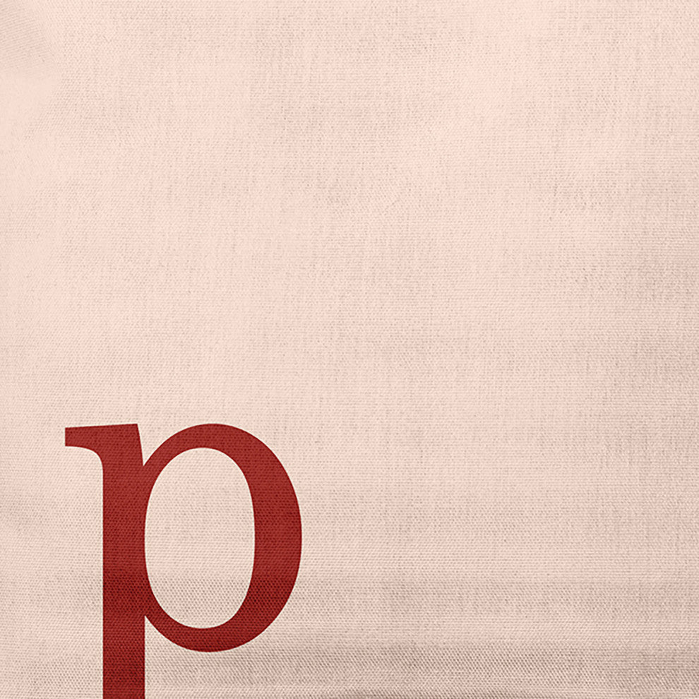 16"x16" Modern Monogram Decorative Throw Pillow, Maple Red
