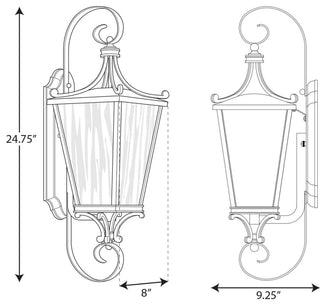 Cadence Collection Black 1-Light Medium Wall Lantern