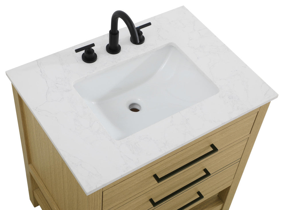 Home Living 30" Single Bathroom Vanity, Honey Brown