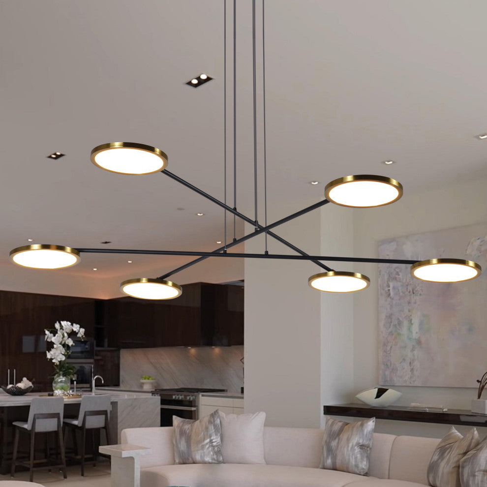 Torino 39" ETL Certified Integrated LED Chandelier, Antique Brass