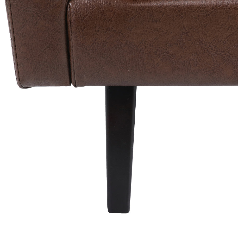 Dowd Mid Century Modern Faux Leather Club Chair, Dark Brown