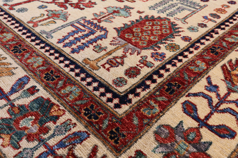 4' 11" X 6' 8" Hand-Knotted Tribal Persian Gabbeh Rug Q5150