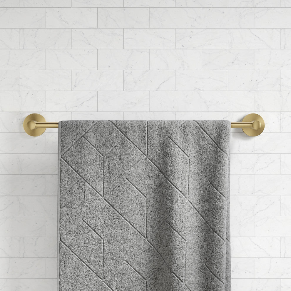 Elie Bathroom 18" Towel Bar, Brushed Gold