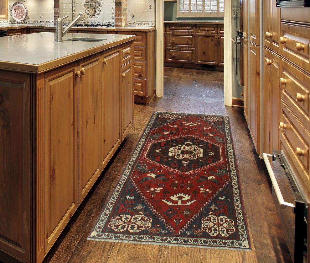 Fine Vintage Distressed Saghir Red Rug
