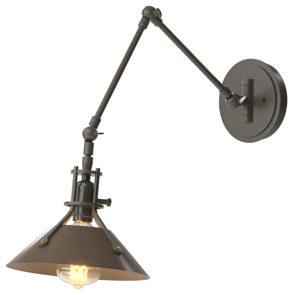 Henry Sconce, Dark Smoke Finish, Bronze Accents