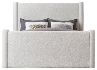 Elias Upholstered Bed, Cream, King, Boucle Fabric