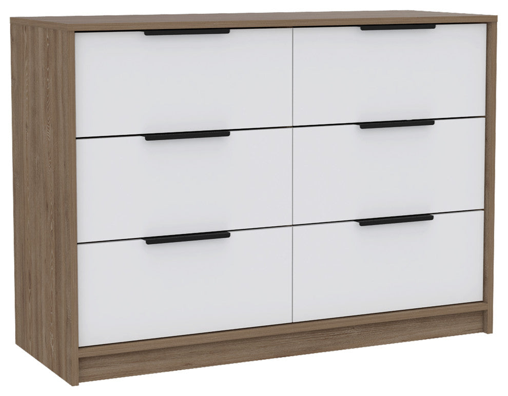 Egeo 4 Drawers Dresser, Pine / White