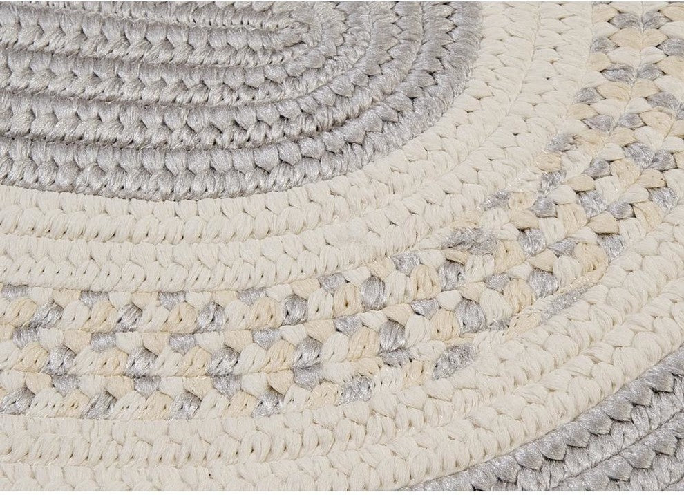 Colonial Mills Crescent NT31 Silver Indoor/Outdoor Area Rug, Round 12'x12'