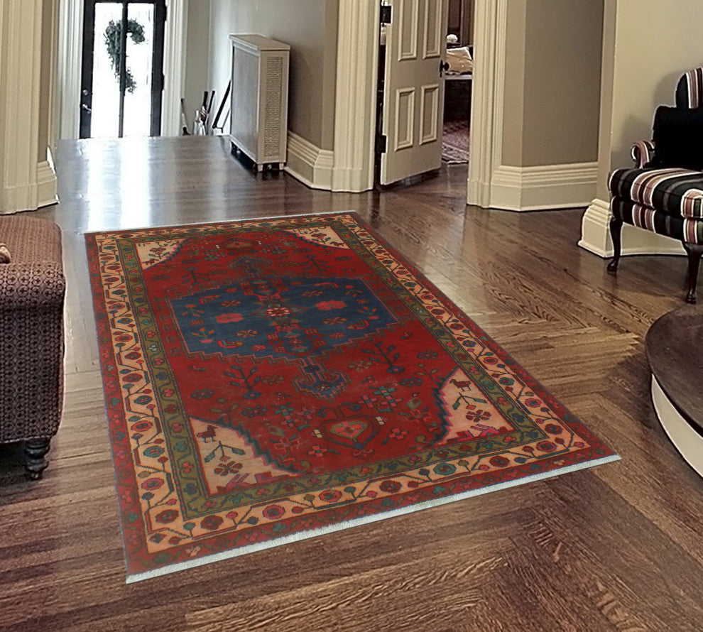 Fine Vintage Distressed Ani Red Rug