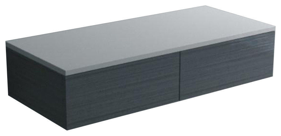 ADM Wall Mounted Cabinet, Matte White Top With Stainless Steel Brush Panels, 35"