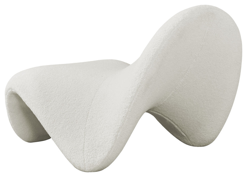 Theodore Faux Sherling Upholstered Accent Chair, Cream