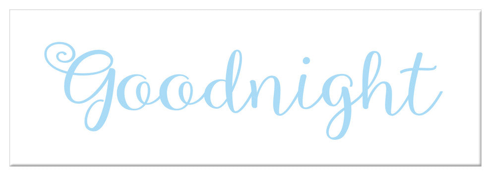 Goodnight 12"x36" Canvas Wall Art, Blue