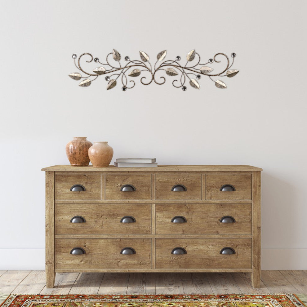 Sparkle Gold Metal Leaves and Bling Over the Door D"cor
