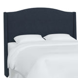 Camelback Wingback Headboard, Linen Navy, Queen