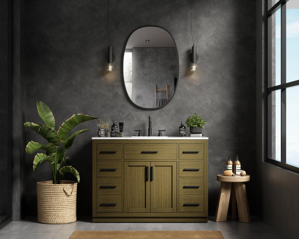 Home Living 48" Single Bathroom Vanity, Chestnut Brown