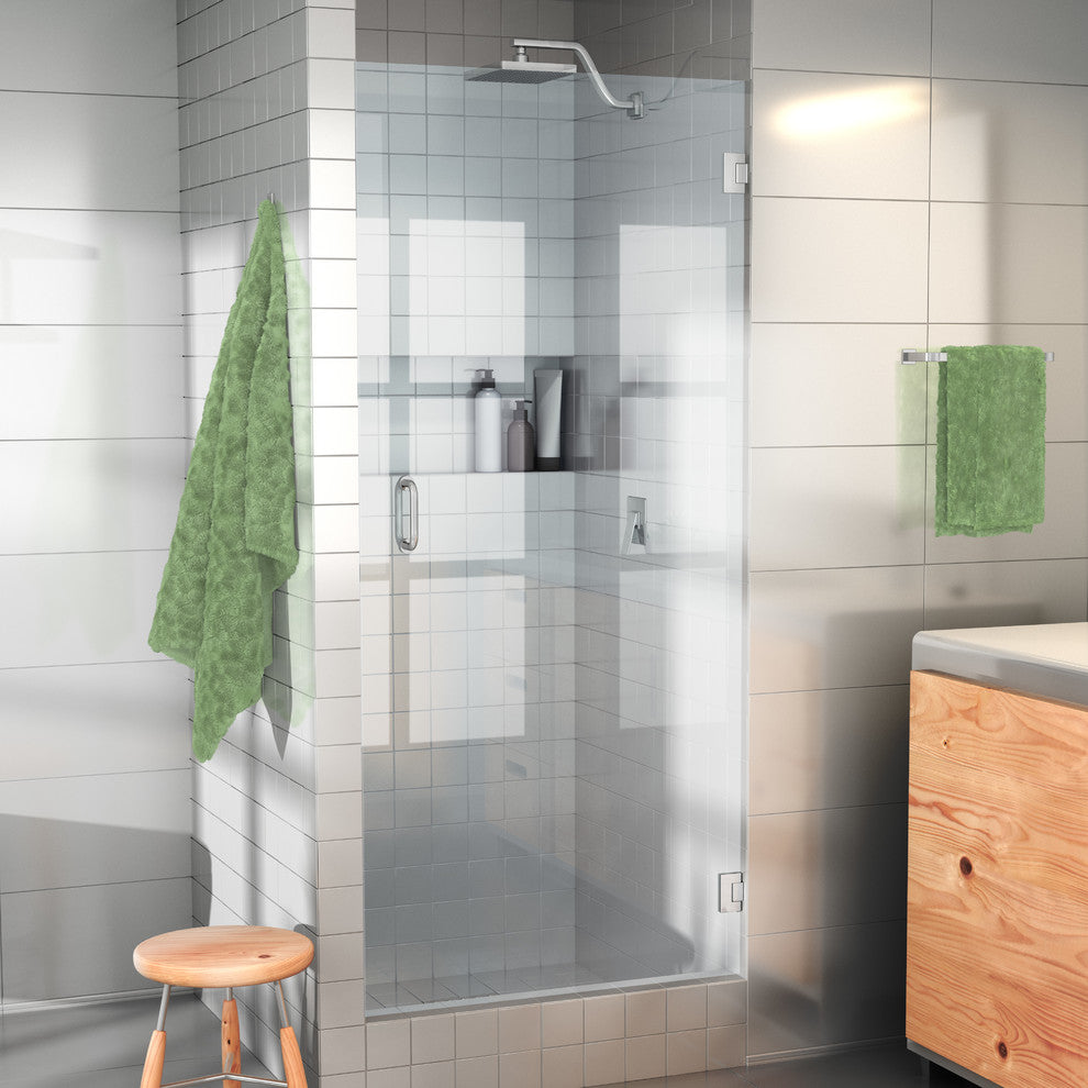 78x28.375-28.75" Frameless Shower Door, Enduroshield Technology, Polished Chrome