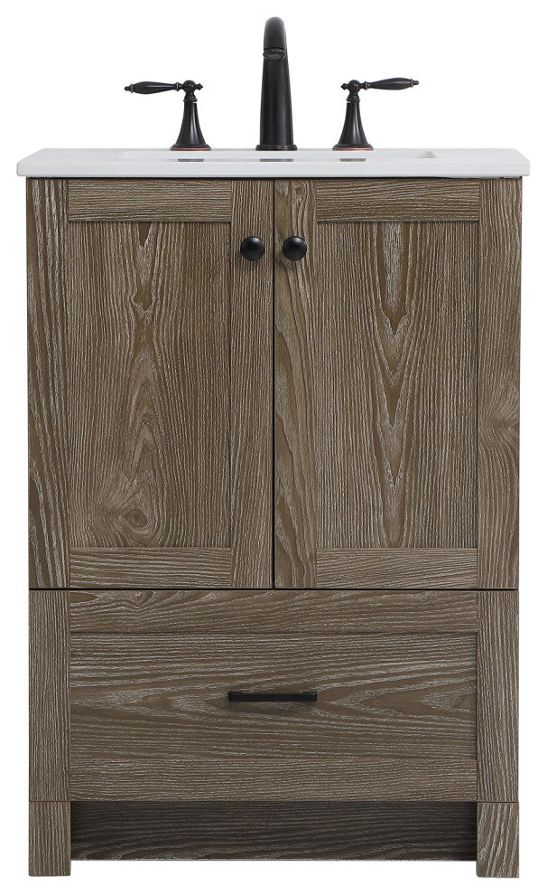 Elegant Lighting VF2824 Soma 24" - Weathered Oak