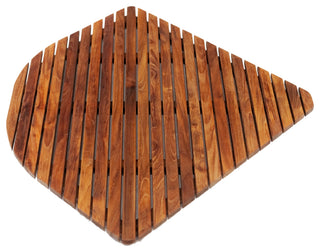 Nordic Style Corner Teak Shower and Spa Mat with Rounded Edge 30"³x 30"³