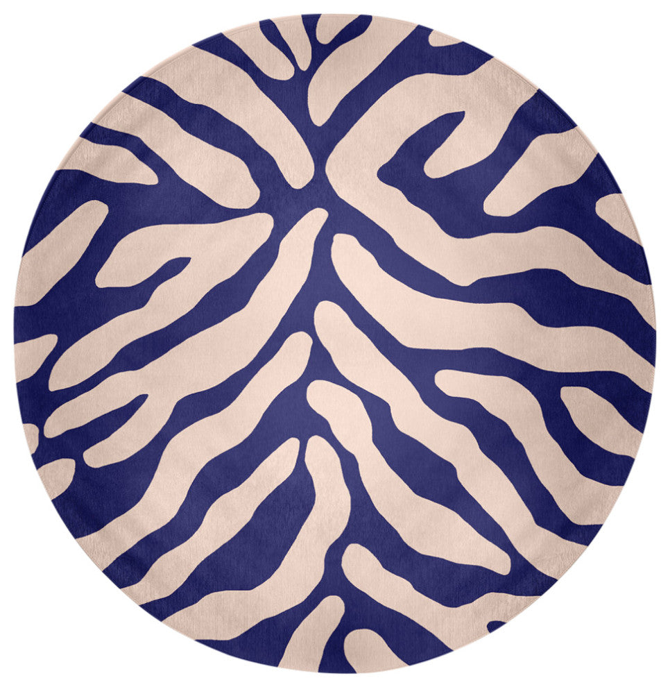 Animal Stripe Spring Chenille Rug, Purple, 5' Round