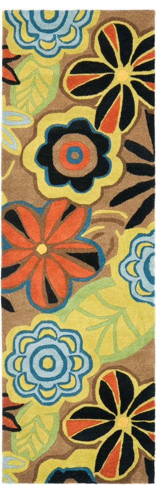 Safavieh Soho Soh743B Floral Rug, Brown/Multi, 2'6"x8'0" Runner