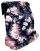 Plutus Pink Navy Fureal Faux Fur Throw Blanket, 114"L x 120"W King