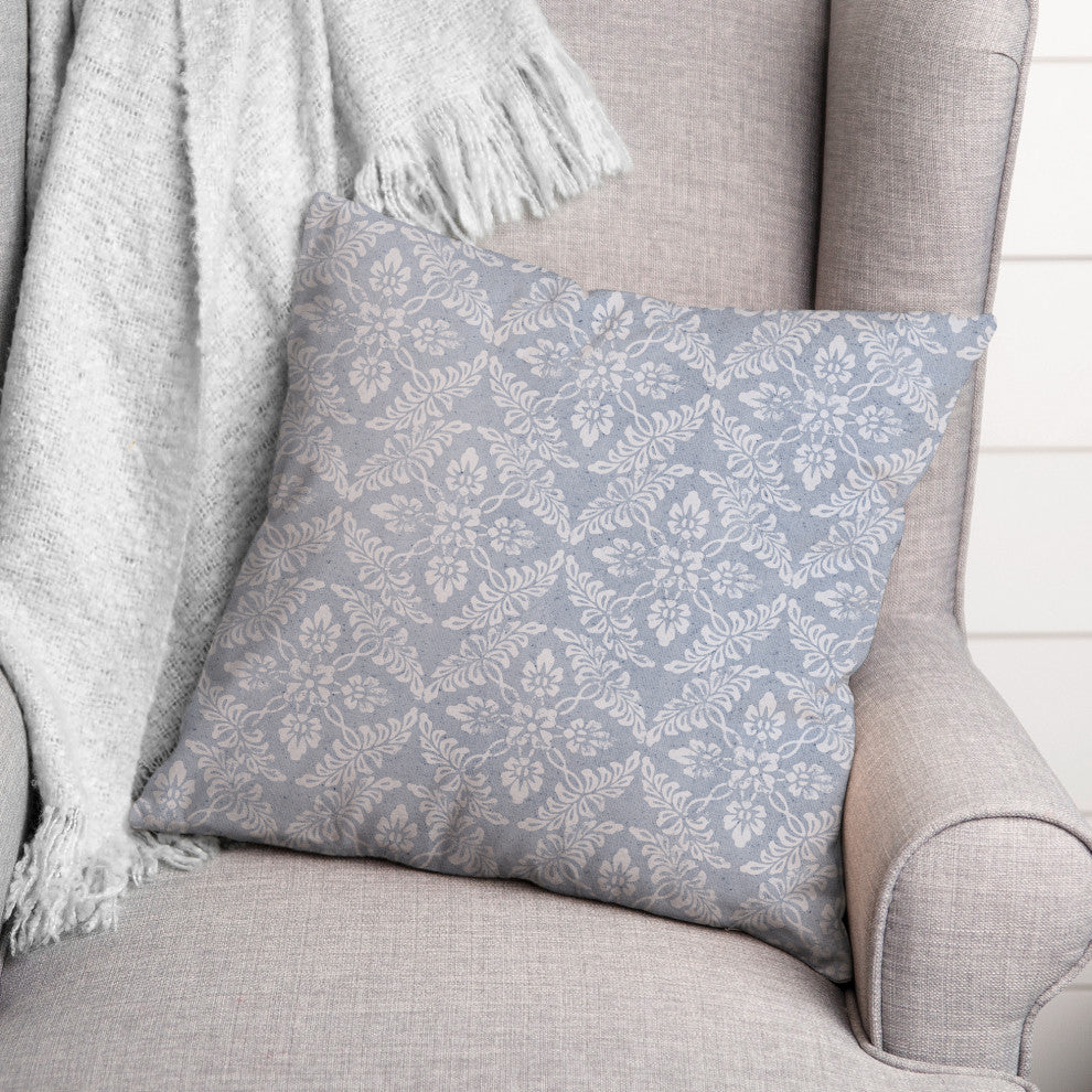 Medallion Blues 18x18 Spun Poly Pillow