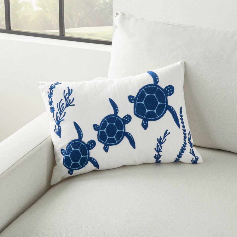 Mina Victory L0941 Throw Pillow, Navy, 14"X20"