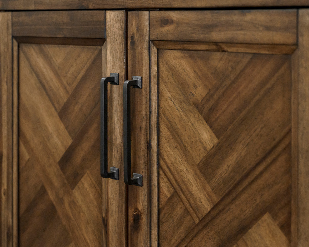 Traditional Wood Bookcase With Doors Fully Assembled Brown
