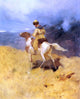 Franz Roubaud A Horseman in a Mountainous Landscape Wall Decal
