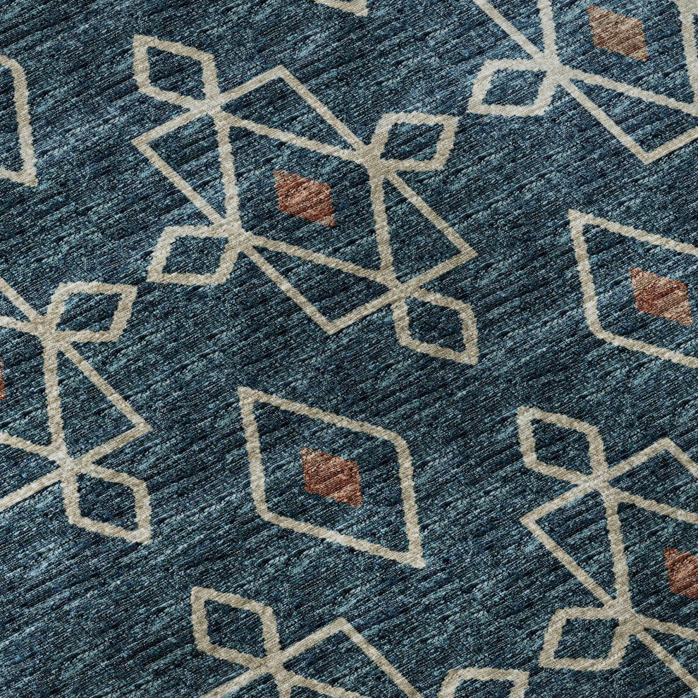 Addison Premium Washable Mayfield AMF109 Blue 9'' x 12'' Rug
