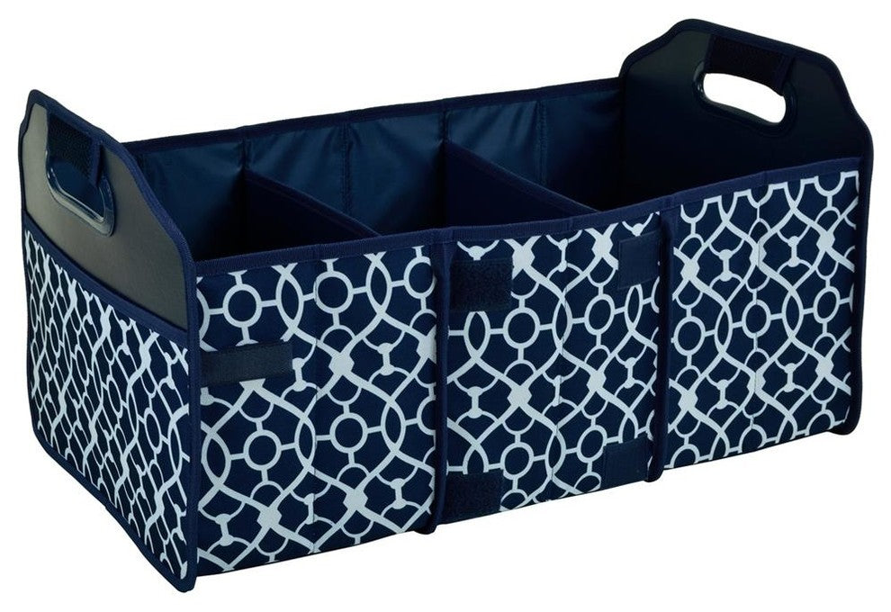 Collapsible Trunk Organizer, Trellis Blue