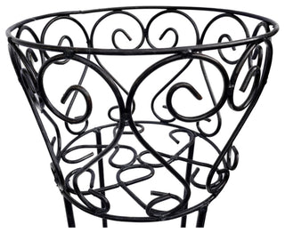 Wrought Iron Round Scroll Standing Floor Planter 30" Classic Vintage Style