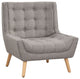 Grafton Home Sheridan Armless Retro Accent Chair, London Light Grey Fog