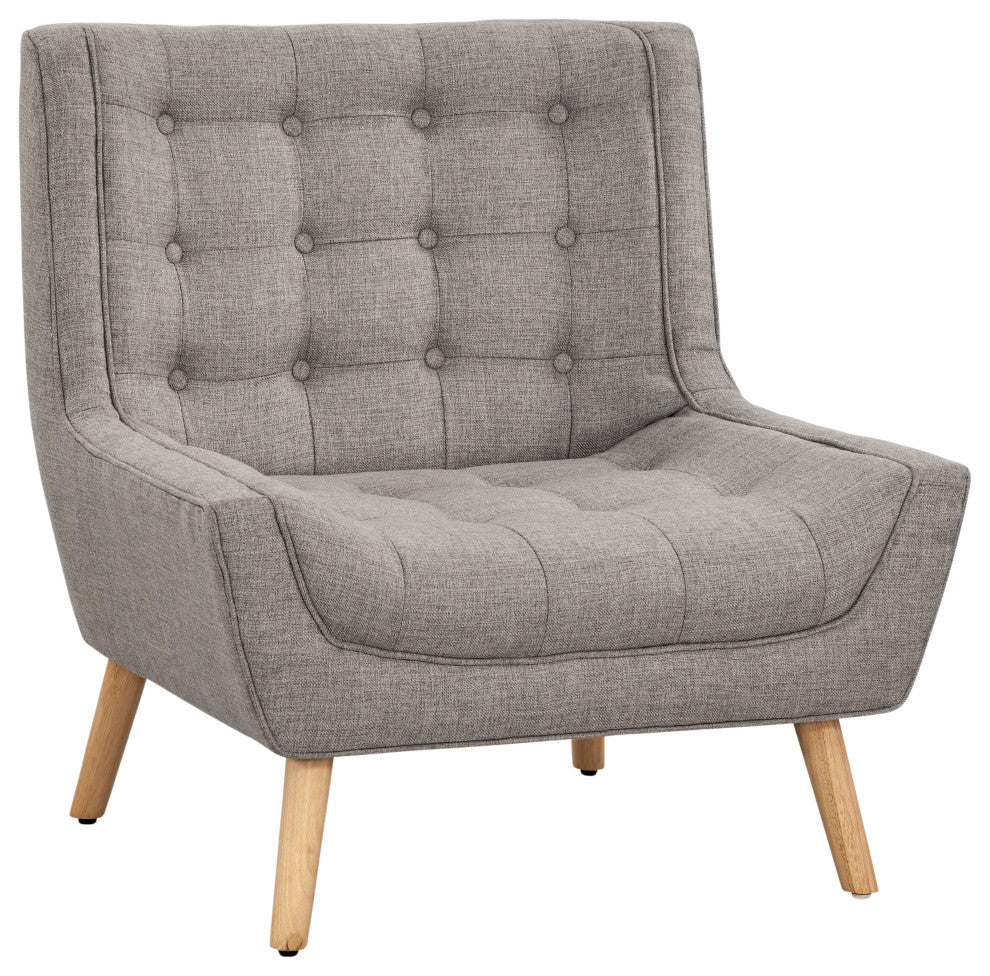 Grafton Home Sheridan Armless Retro Accent Chair, London Light Grey Fog