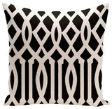 Trellis Decorative Pillow, Black, 18"x18"